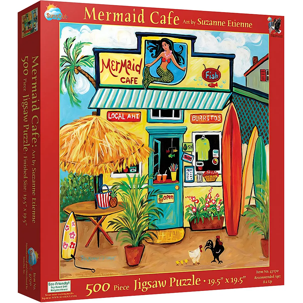 SunsOut Puzzle Suzanne Etienne Mermaid Cafe 500Teile