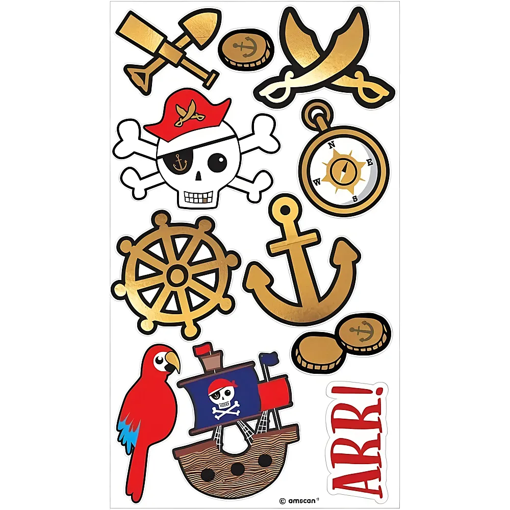Amscan Klebetattoos Piraten | Tattoos & Stickers