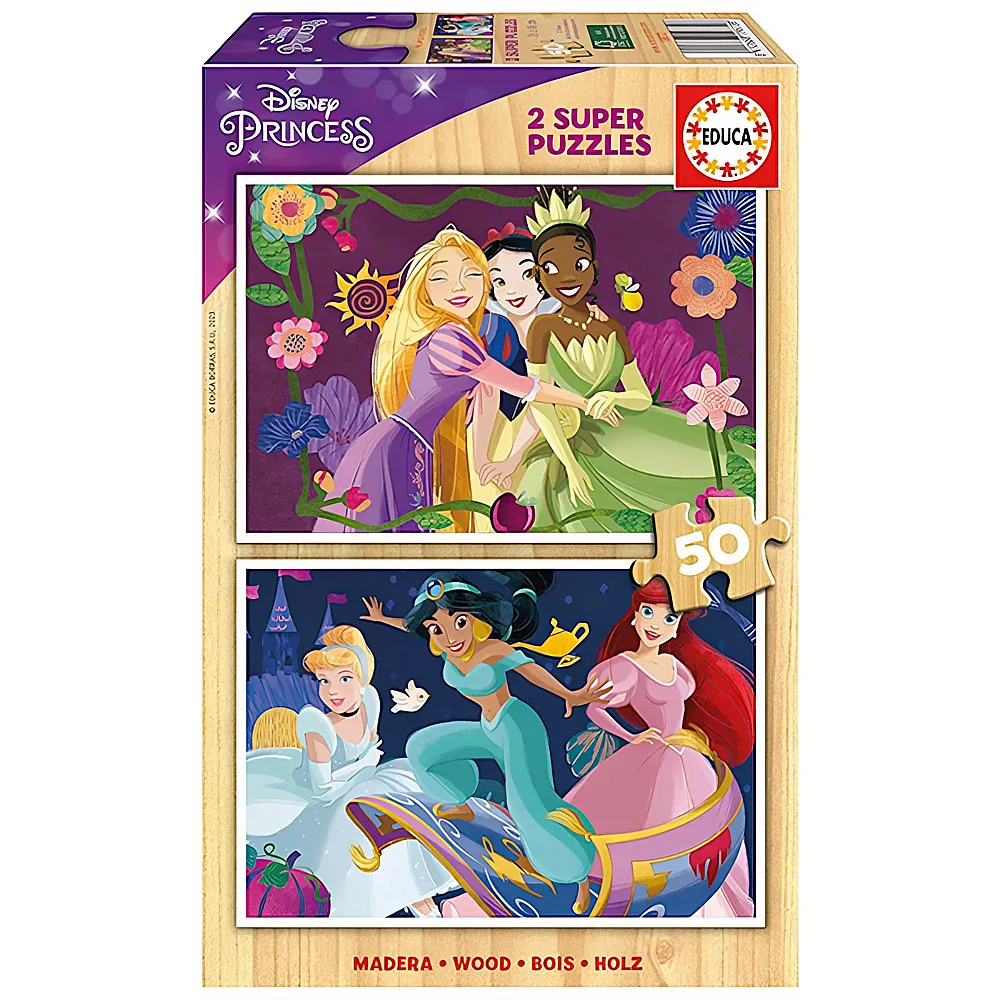 Educa Puzzle Disney Princess 2x50