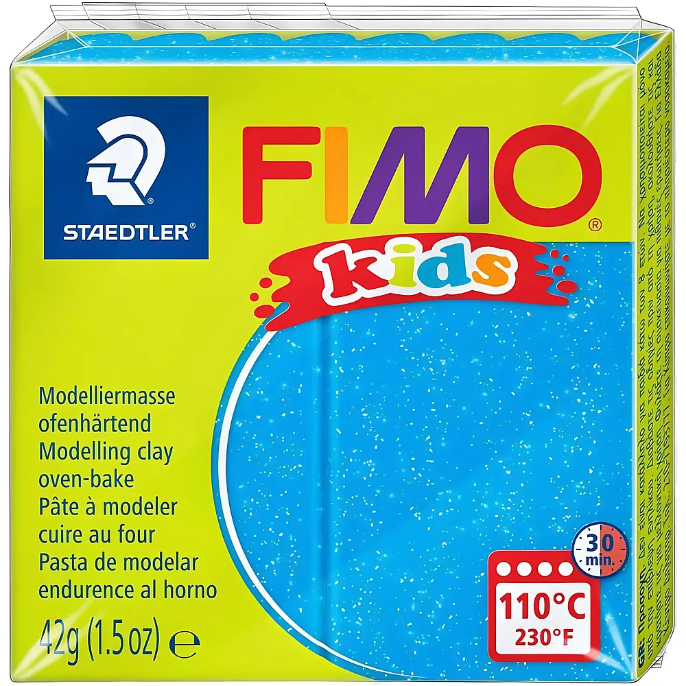 Fimo kids Modelliermasse Glitter-Blau 42g