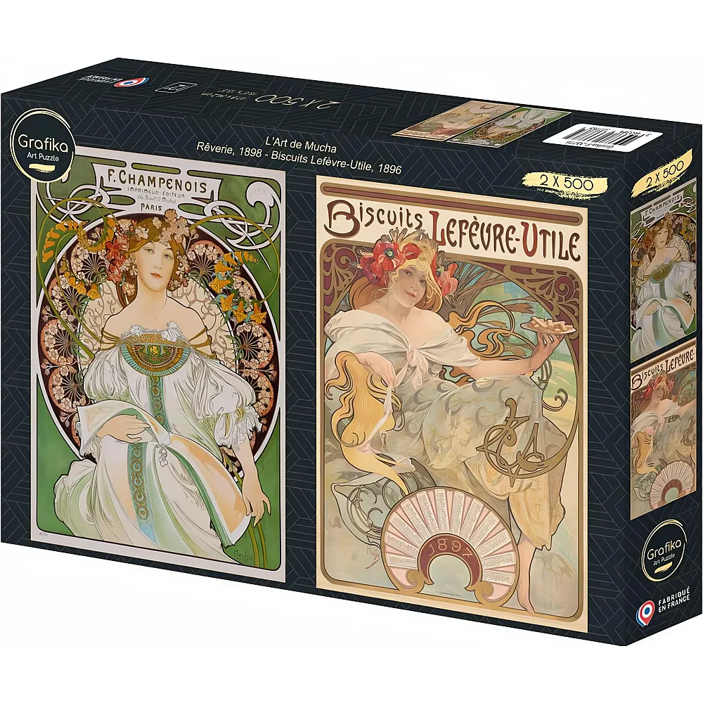 Grafika Puzzle Art Collection Alfons Mucha L'Art de Mucha : R�verie, 1898 - Biscuits 500Teile