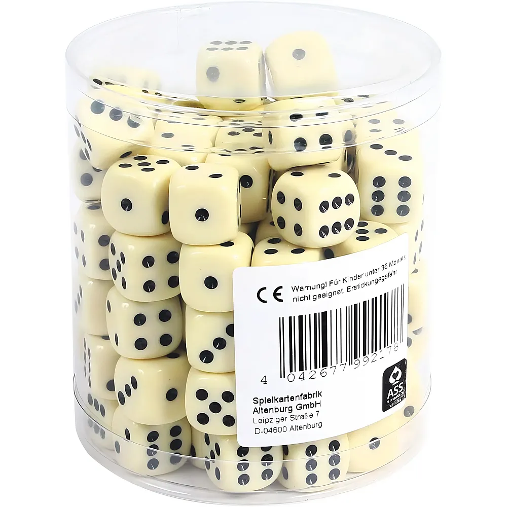 meinspielzeug - ASS Altenburger Augenw�rfel Elfenbein 100Teile | Spielezubeh�r