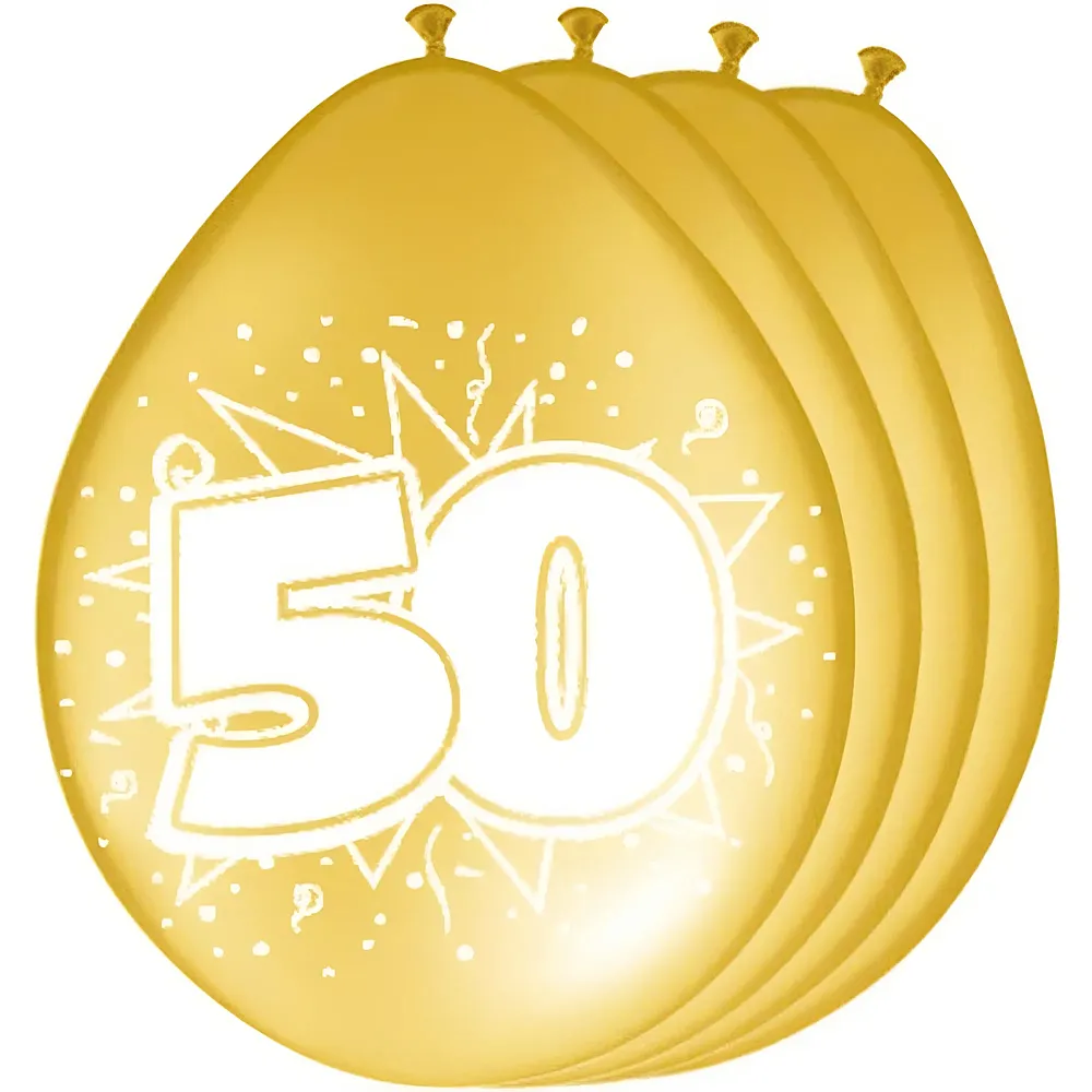 Folat Zahlenballons 50 Jahre Gold, 8.