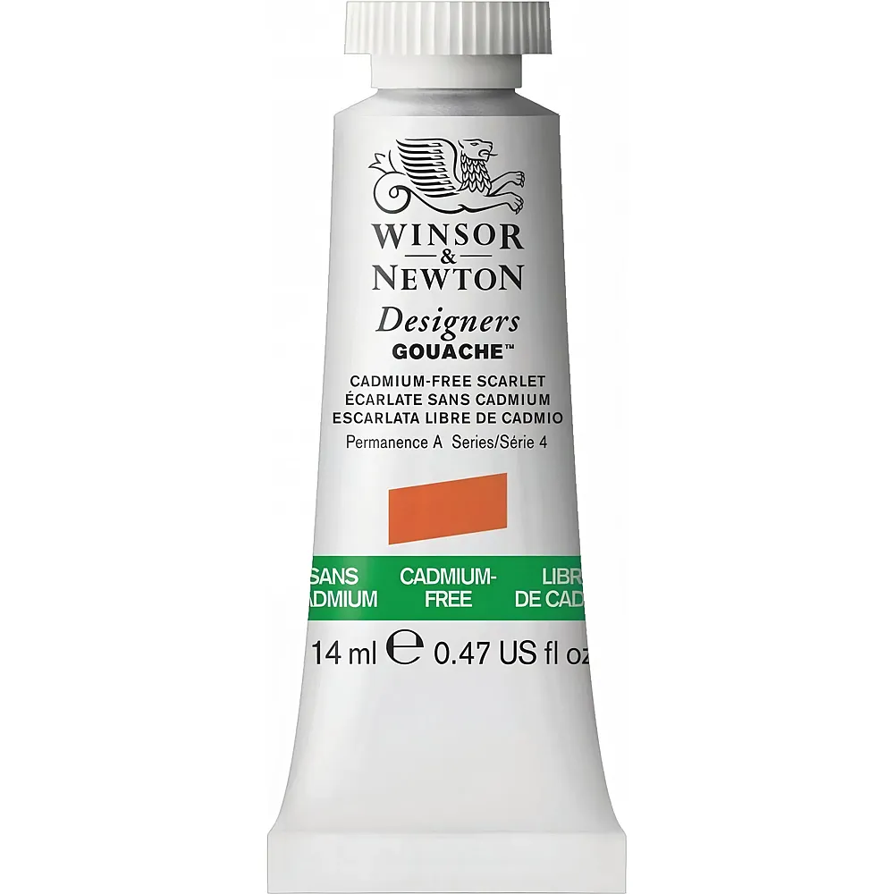 Winsor & Newton Designers Gouache Peinture pour artistes � base d'eau Rouge �carlate sans cadmium - 14 ml - Marques