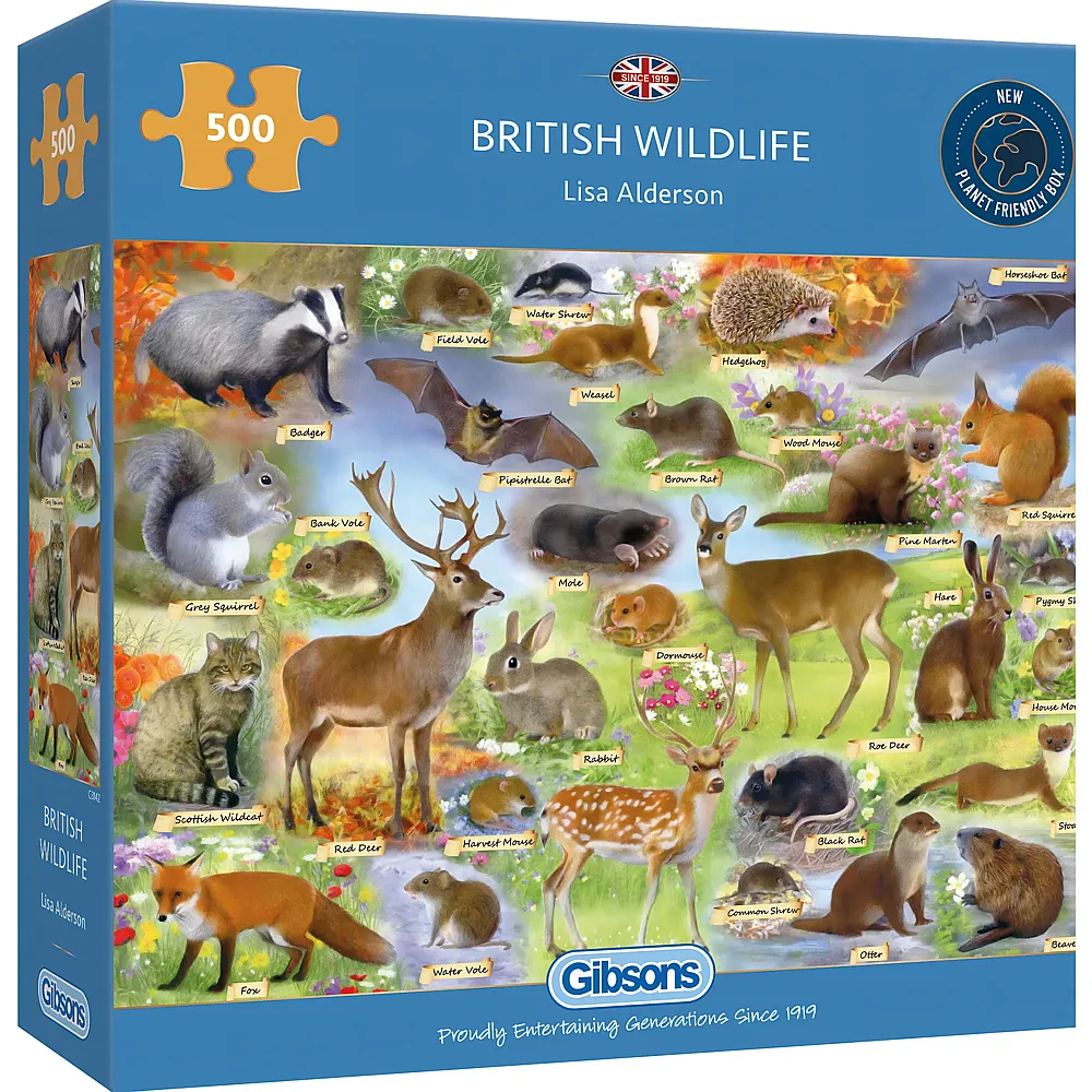 Gibsons Puzzle Lisa Alderson British Wildlife - 500 Teile