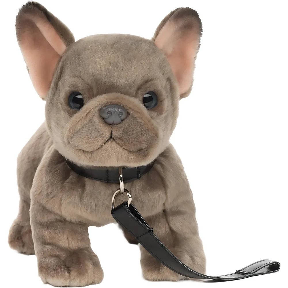 Unitoys Franz�sische Bulldogge mit Leine Grau 26cm