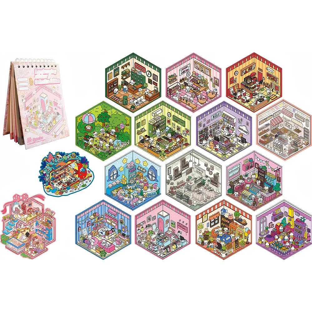 Sombo DIY Sticker Set Buch 3D 16 verschiedene Szenen - Suche