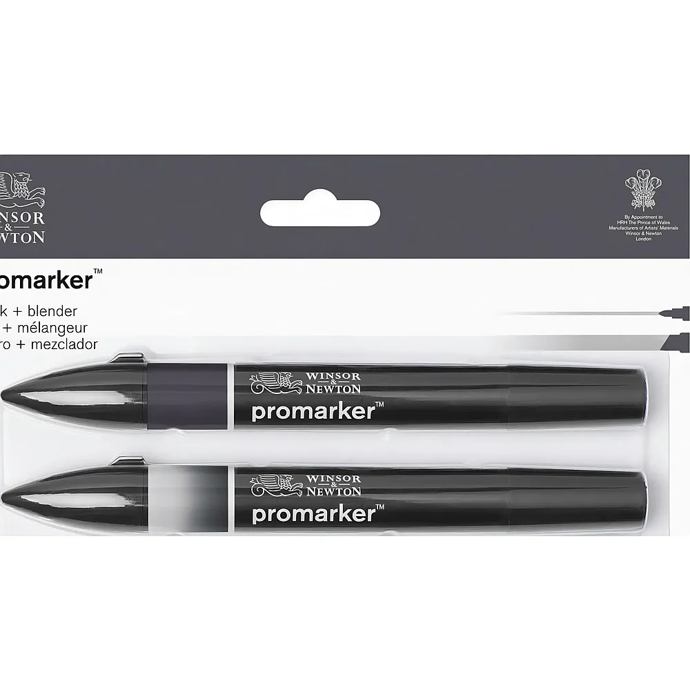 Winsor & Newton Promarker Set Schwarz + Blender