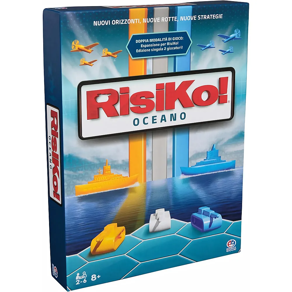 Spin Master Editrice Spiele, Risiko Ocean, 2 Spiele in der Box in 1, Gesellschaftsspiele und Strategie f�r Familie und Freunde, Brettspiele f�r Erwachsene und Kinder, Risiko-Erweiterung und Einzelspiel, 8+ Jahre
