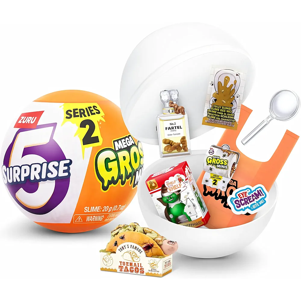5 Surprise Mega Gross Minis Serie 2 von ZURU, geheim, sammelbar, mini, Parodie1 Kapsel