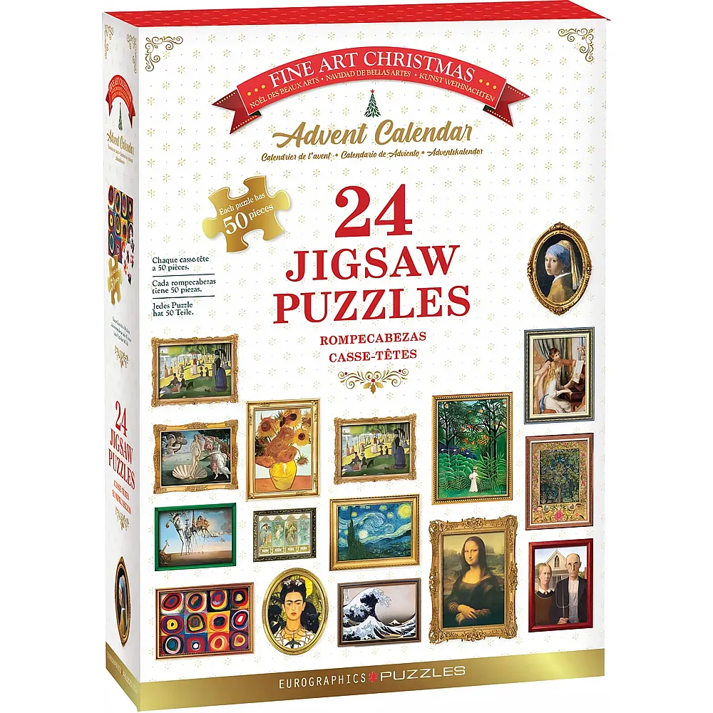 Eurographics Puzzle Adventskalender - Kunst Weihnachten - 50 Teile