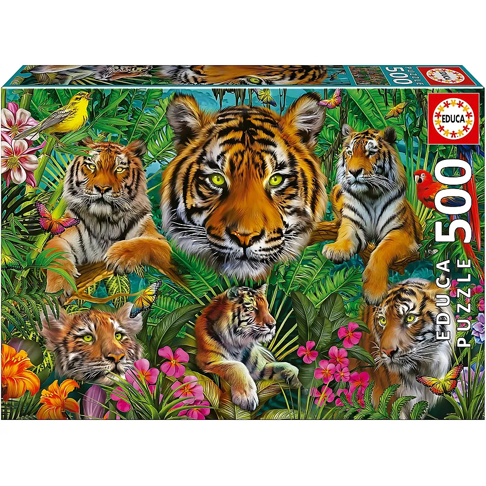 Educa Puzzle Tiger im Dschungel 500Teile