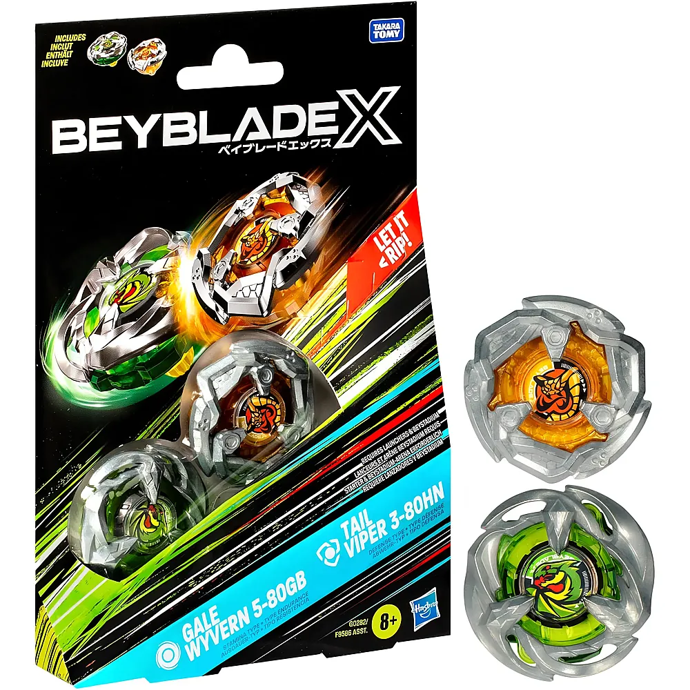 Beyblade X Dual Pack Gale Wyvern 5-80GB und Tail Viper 3-80HN