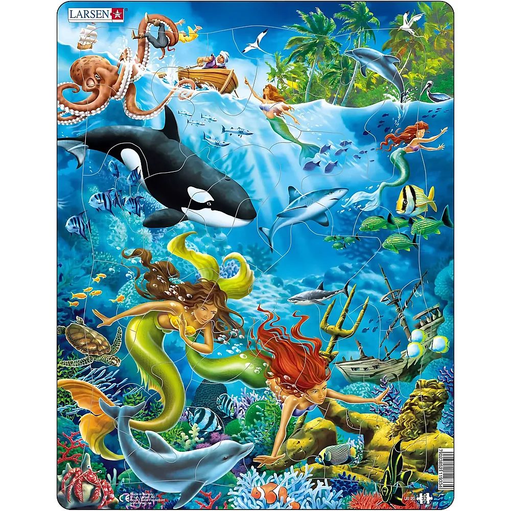 Larsen Puzzle Meerjungfrauen - 32 Teile - Rahmenpuzzle