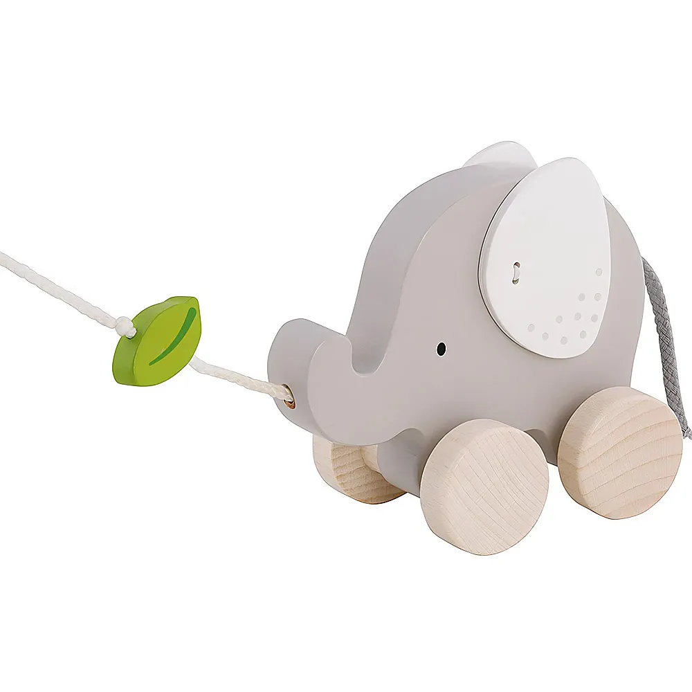 Goki Baby Ziehtier Elefant mit Blatt | Ziehen & Schieben