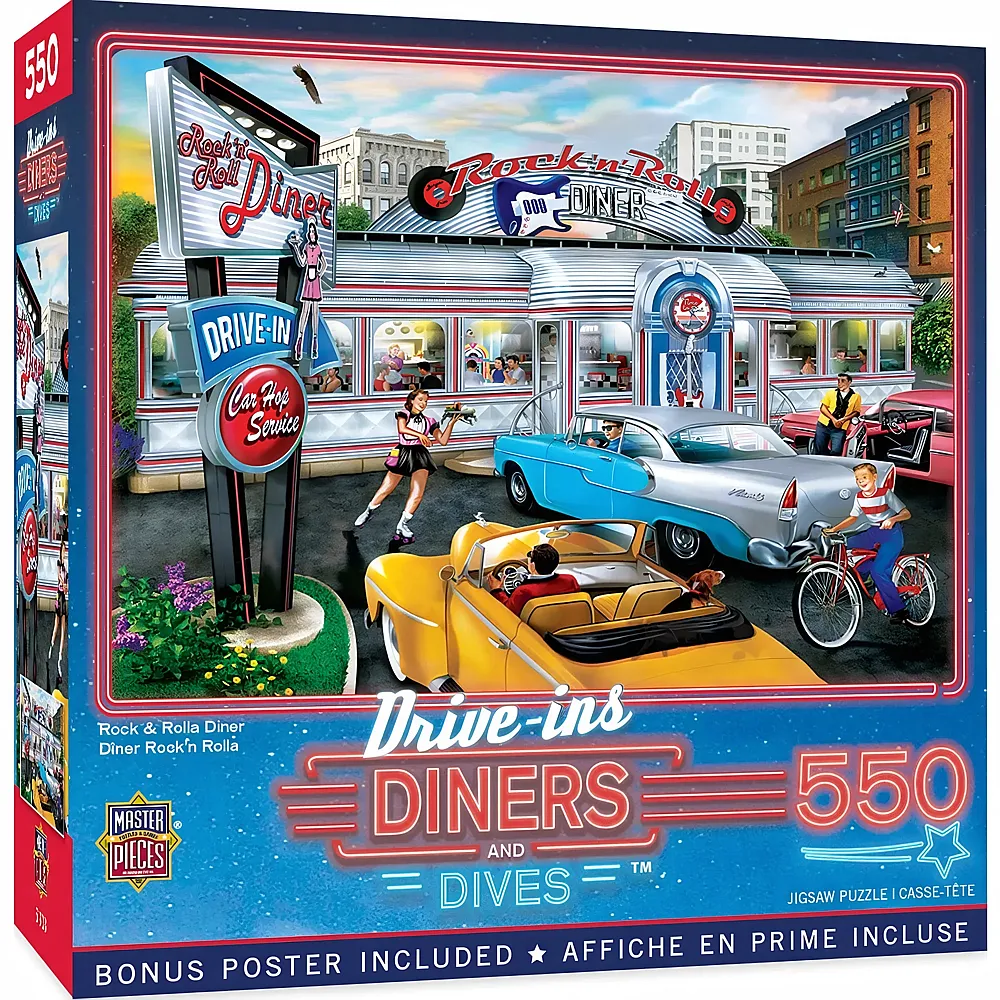 Master Pieces Puzzle Drive-Ins Diners und Dives - Rock & Rolla Diner - 550 Teile