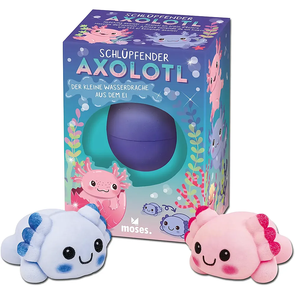 Moses . Schl�pfende Axolotl, magische Axolotl Spielfigur zum Ausbr�ten, spannendes Kinderspielzeug in �berraschungsfarbe