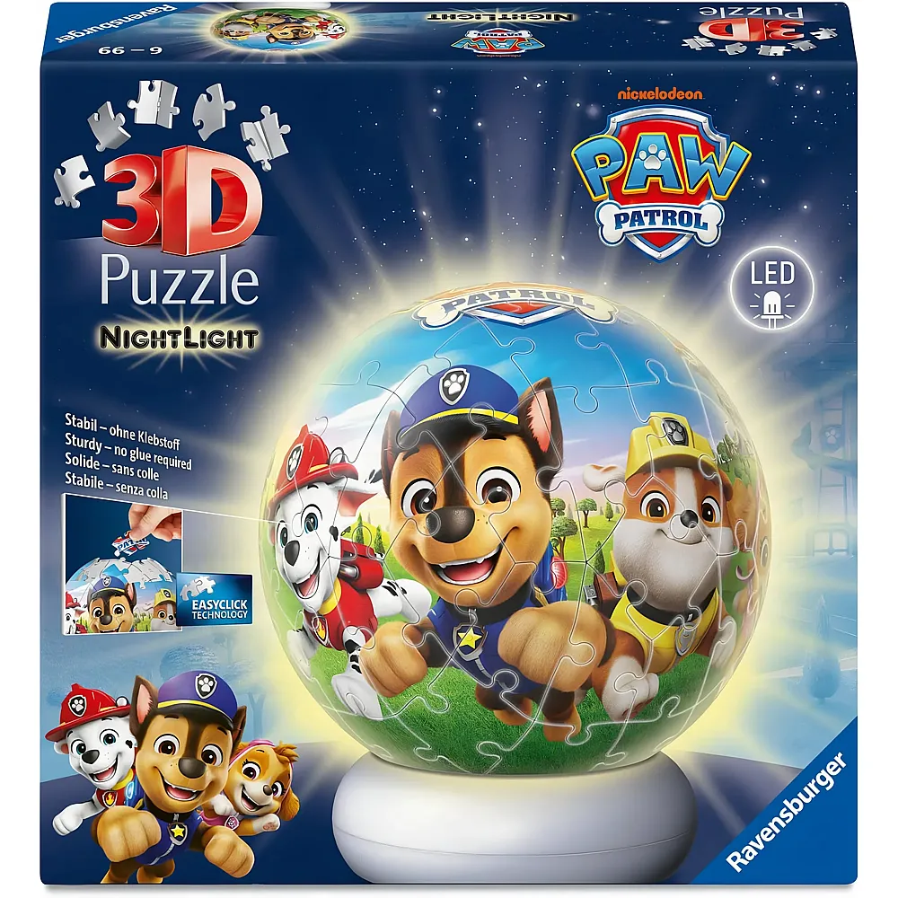 Ravensburger Puzzleball Nachtlicht Paw Patrol 72Teile