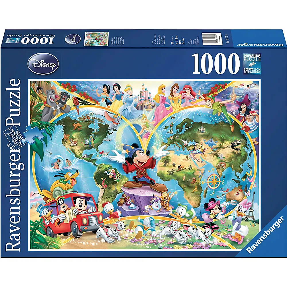 Ravensburger Puzzle Disney's Weltkarte 1000Teile