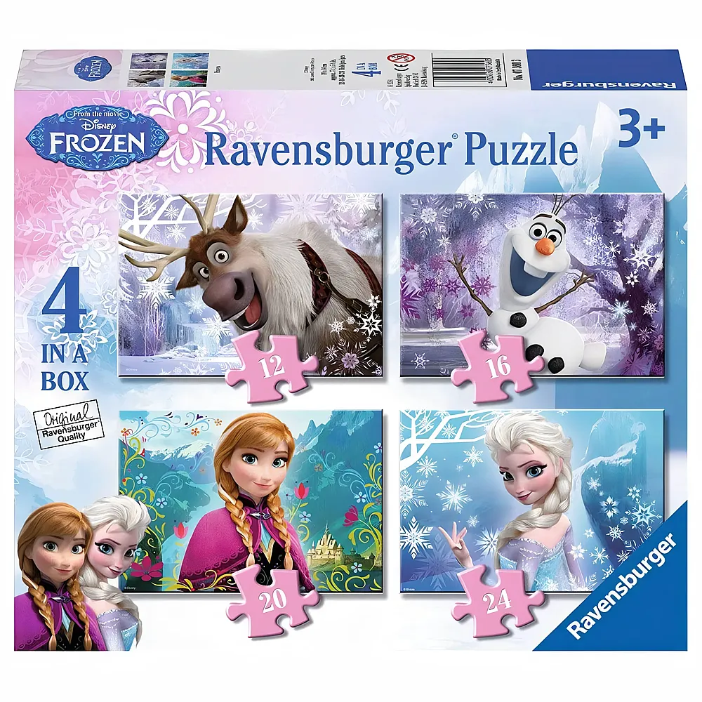 Ravensburger 07360 - Disney Die Eisk�nigin: Puzzle-Set - 12 + 16 + 20 + 24 Teile Kinderpuzzle