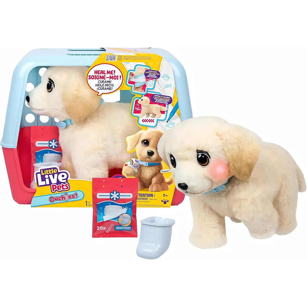 Moose Toys Little Live Pets Ouchies Puppy Cooper  Interaktives Pl�schtier