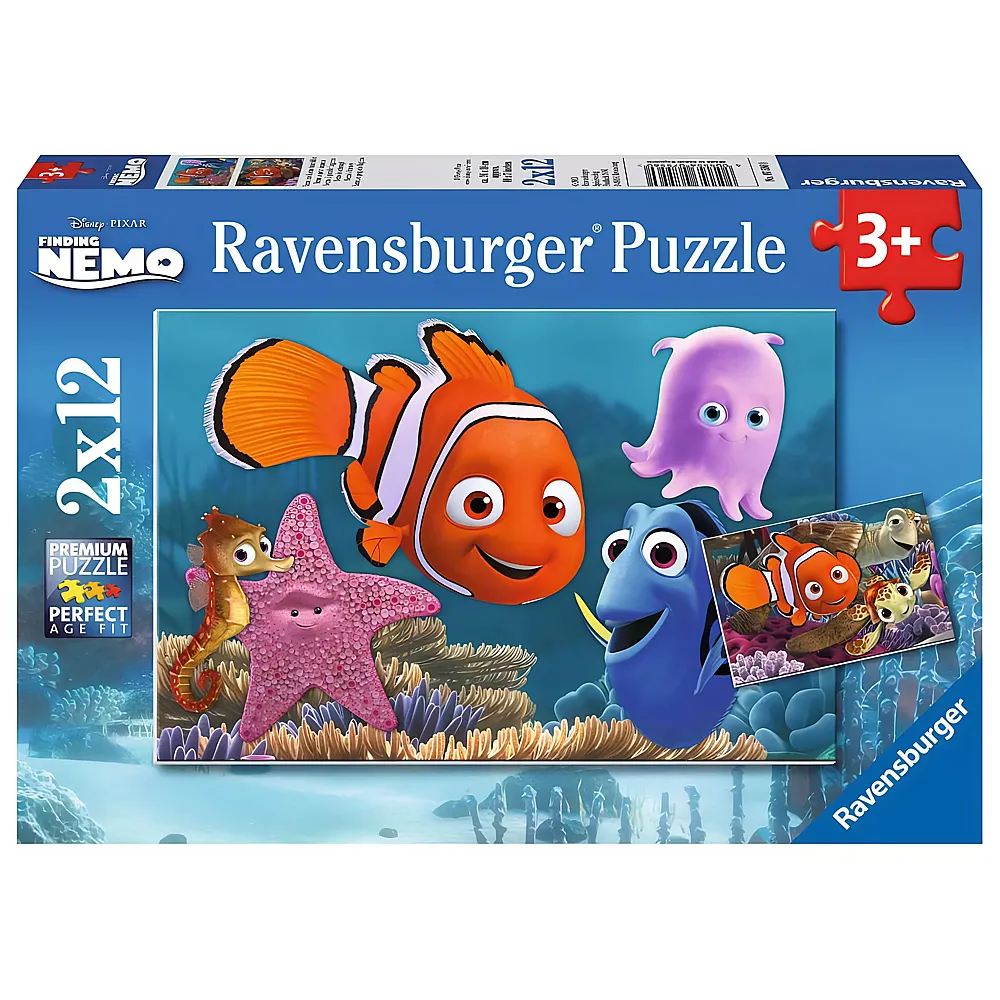 Ravensburger Puzzle Disney Findet Dorie Nemo der kleine Ausreisser 2x12