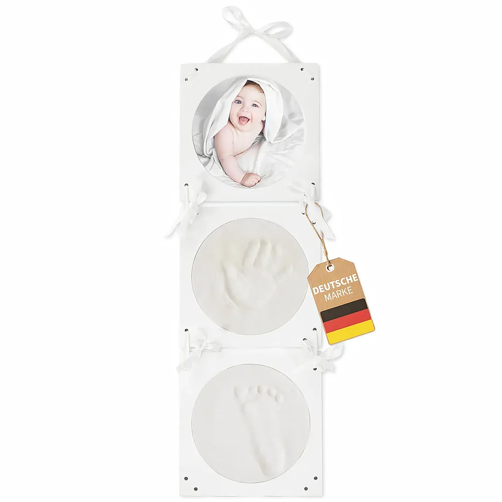 Bieco Abdruckbild Komplettset, Gipsabdruck Baby Hand und Fuss