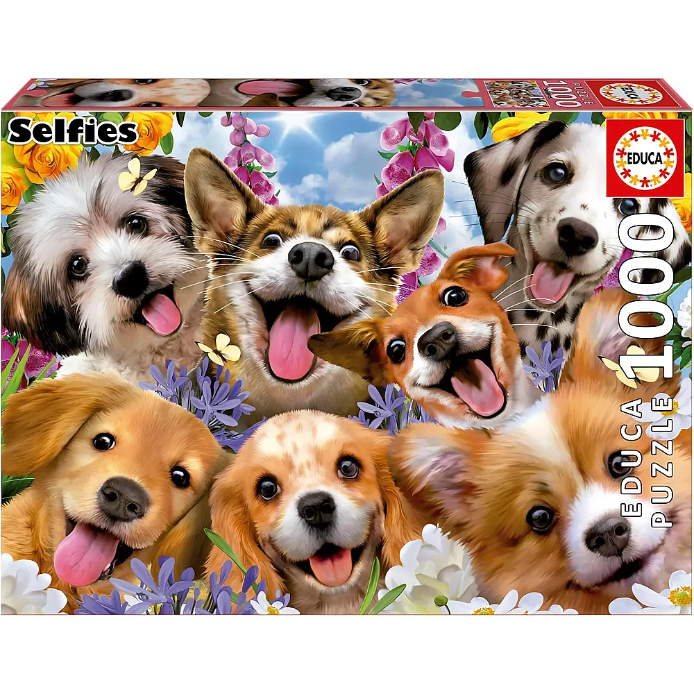 Educa Puzzle Howard Robinson - Welpen-Selfie - 1000 Teile