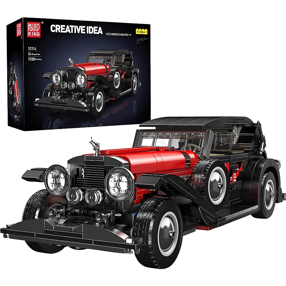 Mould King Creative Idea Oldtimer Sportwagen Rot statische Version 10114