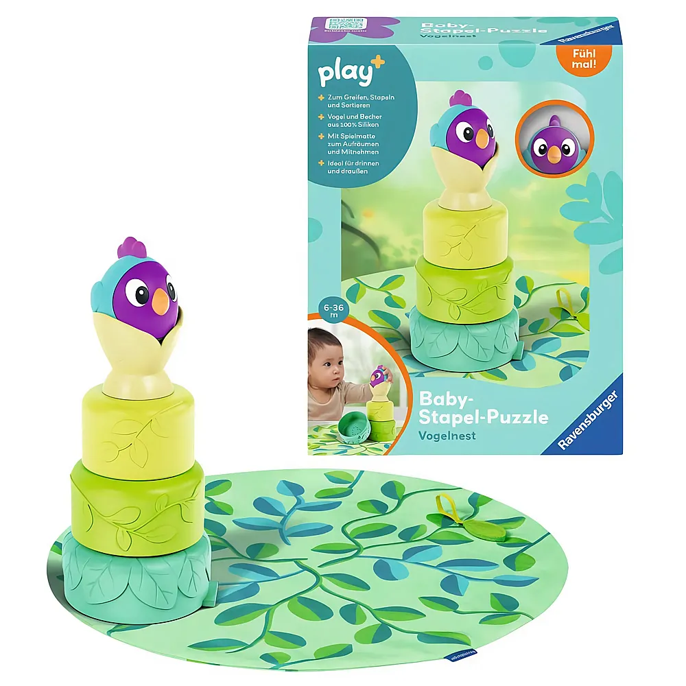 Ravensburger play+ Stapel-Puzzle Vogelnest