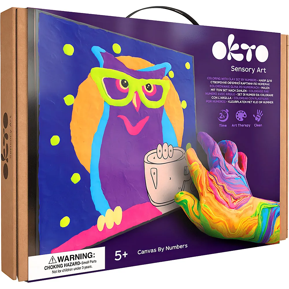 Okto Sensory Art Malen nach Zahlen mit Knetmasse Eule