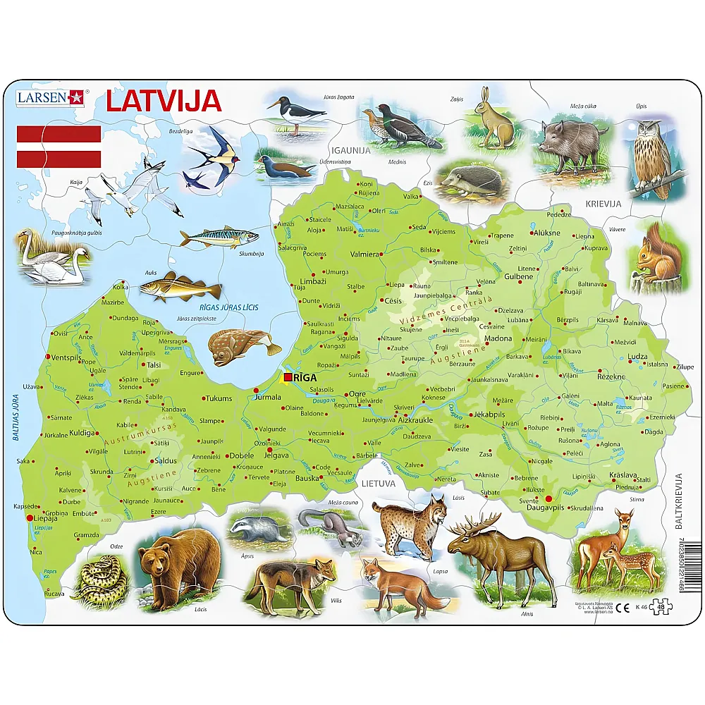Larsen Puzzle Lettonie en letton - 48 pi�ces