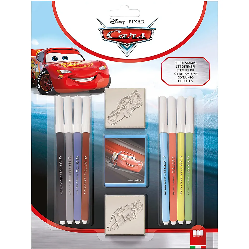 Multiprint Disney Cars Filzstifte & Stempel Set 11Teile | Malsets