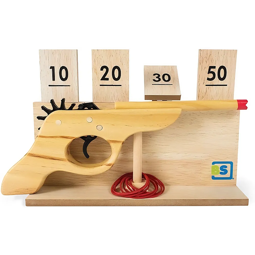 BS Toys Schiessspiel aus Holz mit Zielscheibe, 14-tlg.