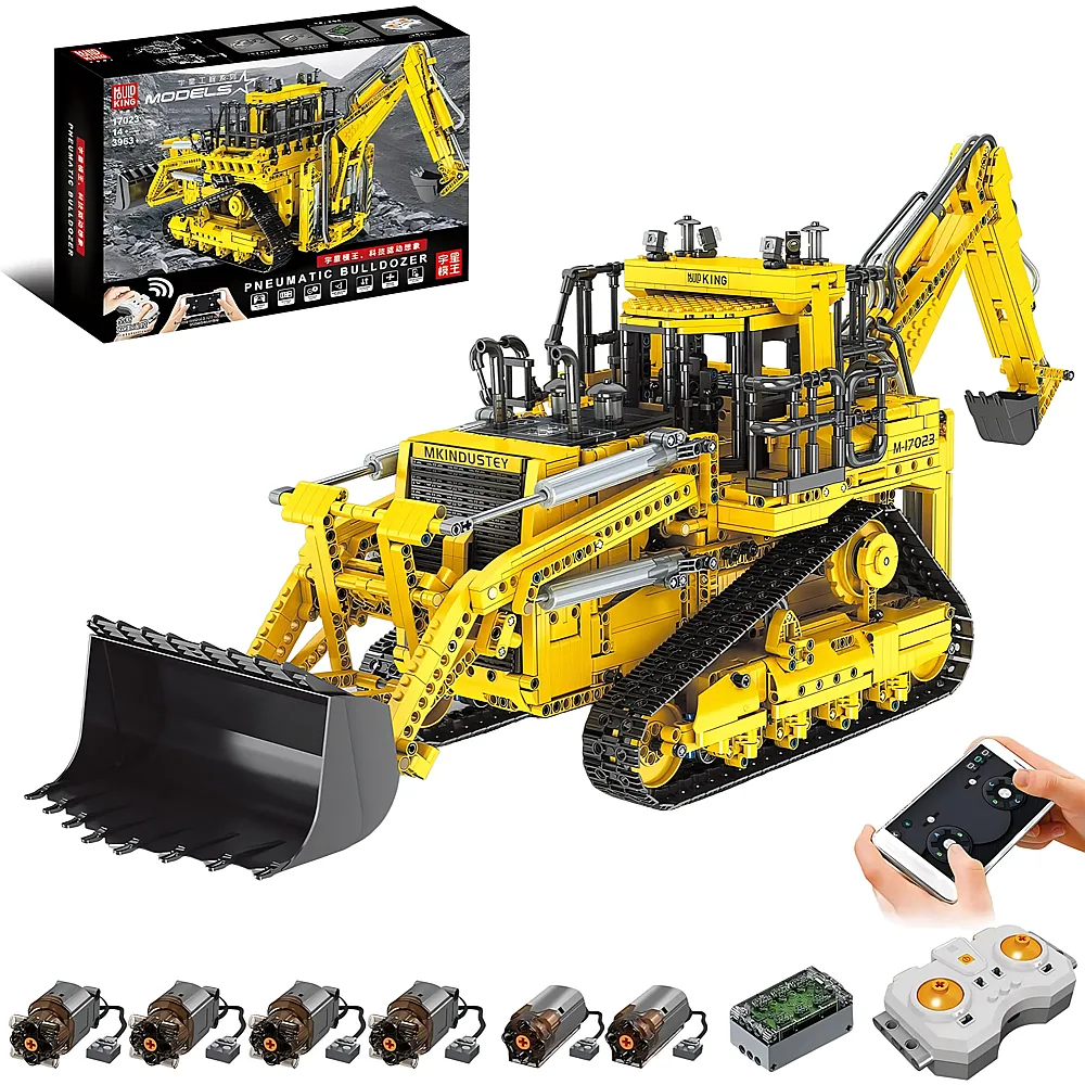 Mould King Models 2in1 Ferngesteuerter Bagger Bulldozer 17023 - Klemmbausteine Fahrzeuge