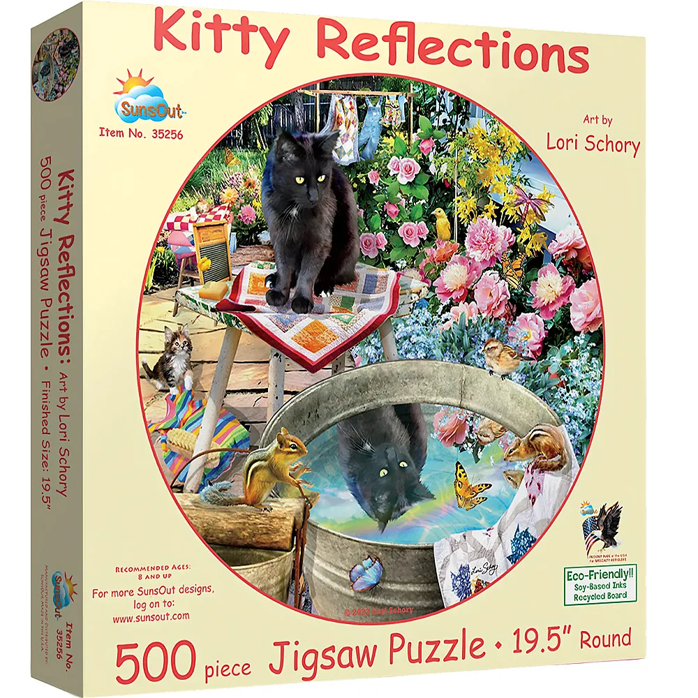 SunsOut Puzzle Lori Schory Kitty Reflections 500Teile