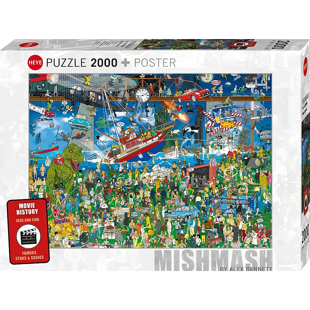 Heye Puzzle Alex Bennett Mishmash Movie History, Suchen und finden - 2000 Teile