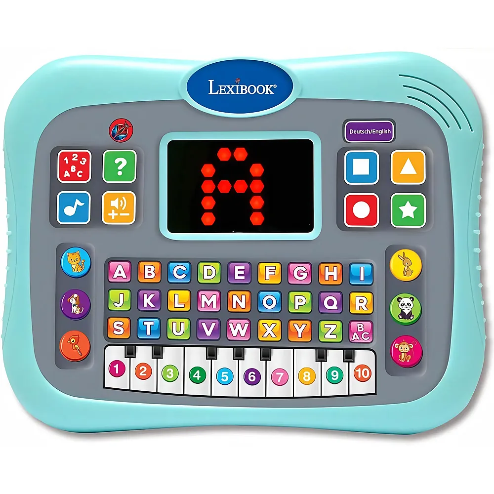 Lexibook Lern-Tablet, Zweisprachig ENGLISCH/DEUTSCH, Sprechendes Tablet mit Bildschirm zum Lernen des Alphabets, der Zahlen