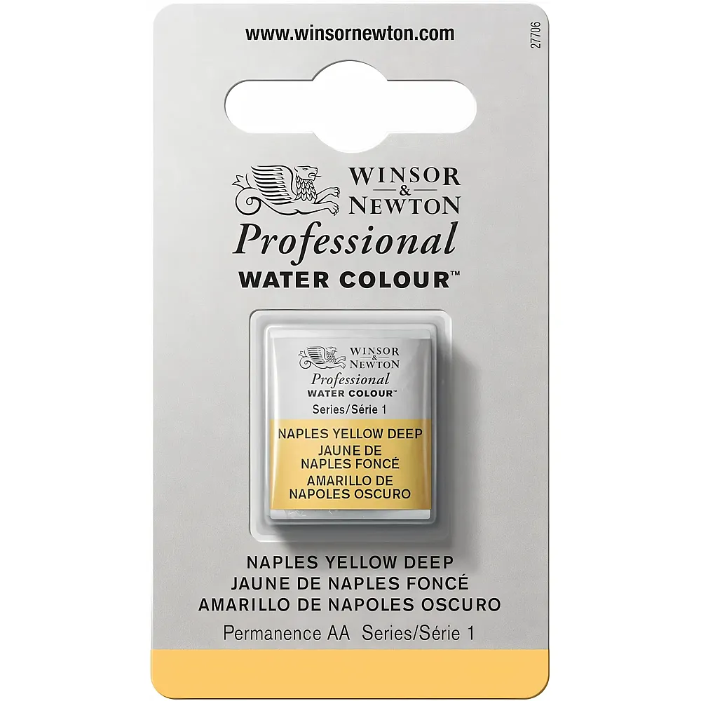 Winsor & Newton Professional Water Colour Aquarellfarbe Neapelgelb Dunkel - 1/2 Napf