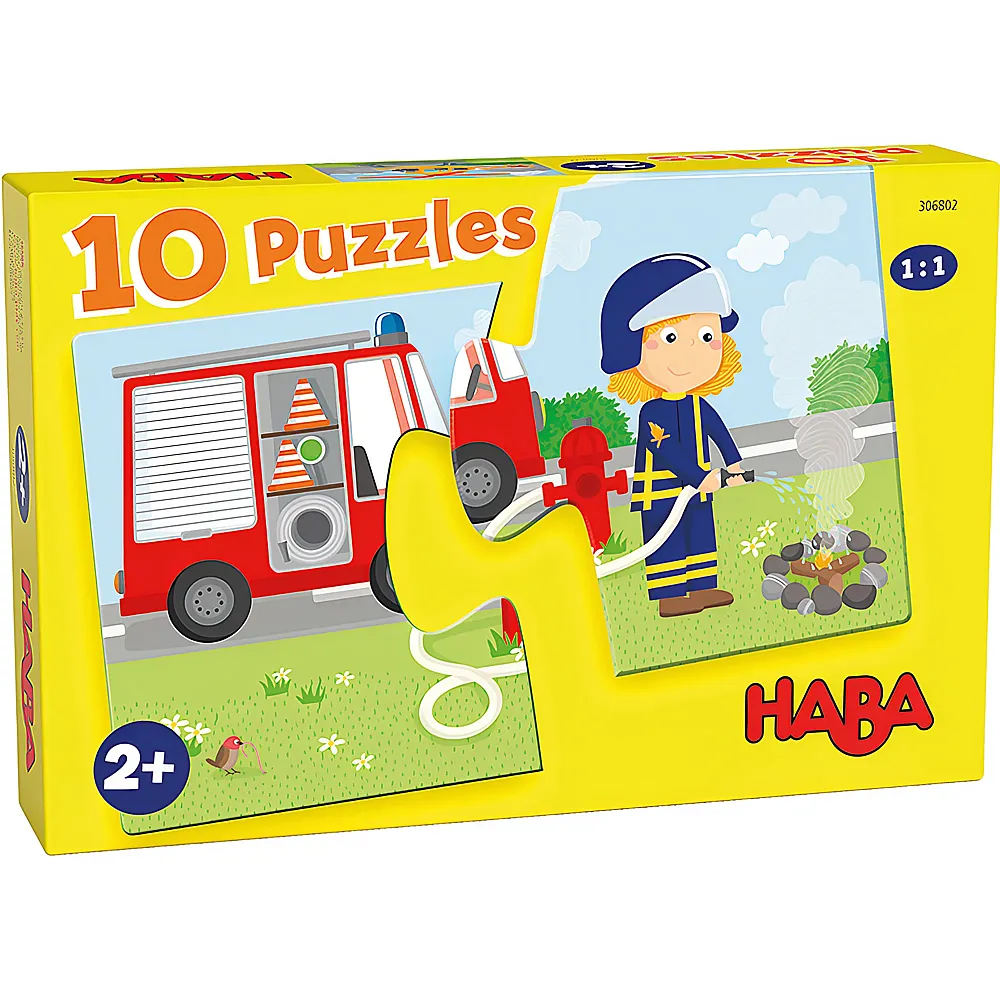 HABA Puzzle Einsatzfahrzeuge 10x2