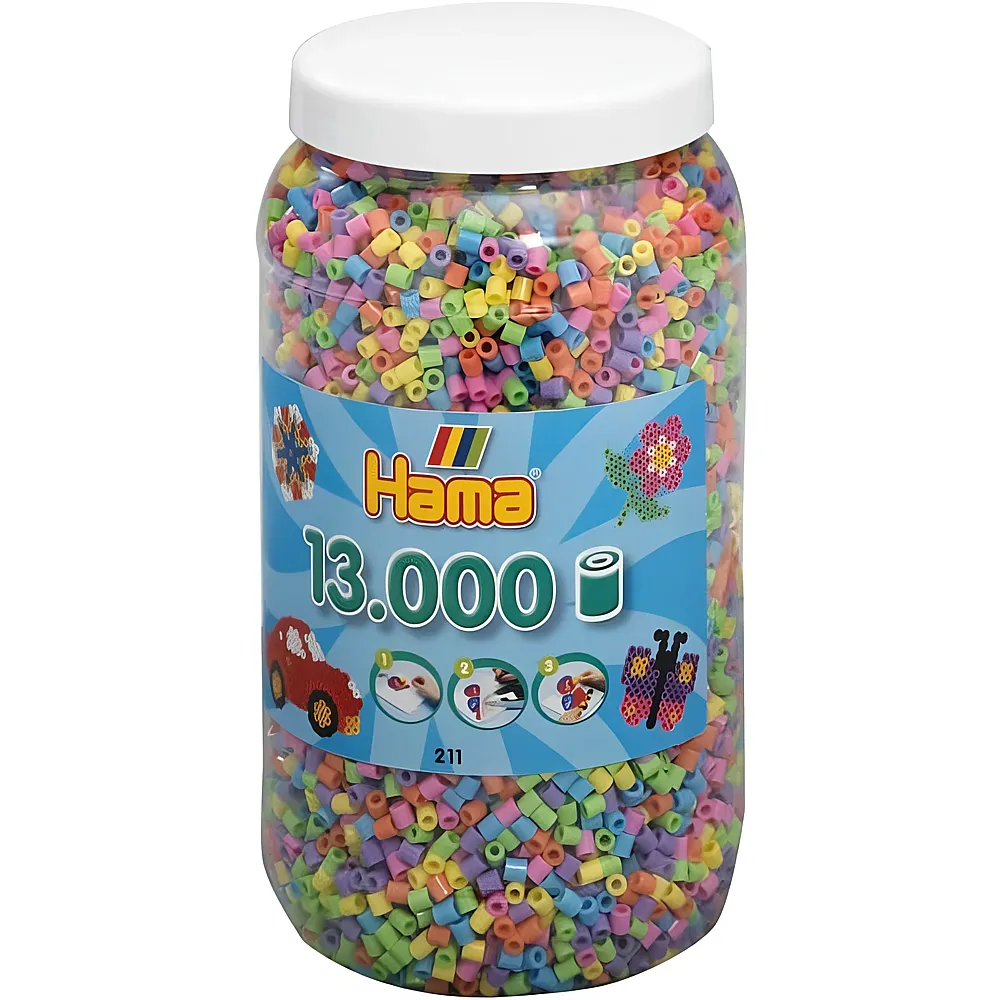 Hama Midi Bgelperlen im Topf Pastell Mix 13000Teile