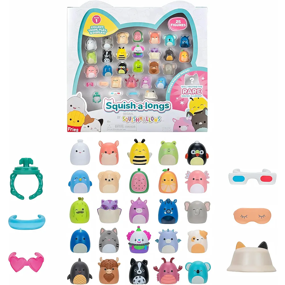 Squishmallows Squish-a-longs 25er-Pack Mini-Squish mit 5 Zubeh�rteilen