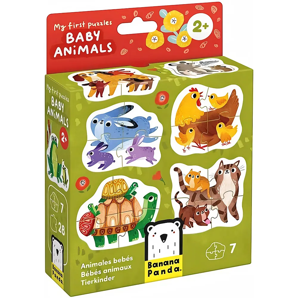 Banana Panda Puzzle 7in1 Tierbabys 4Teile