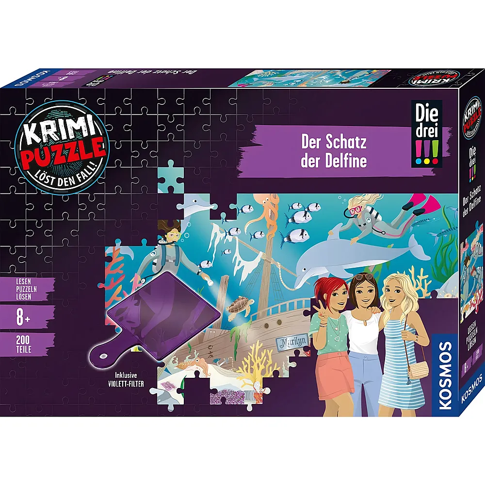 Kosmos Krimipuzzle Die drei  Schatz der Delfine - 200 Teile