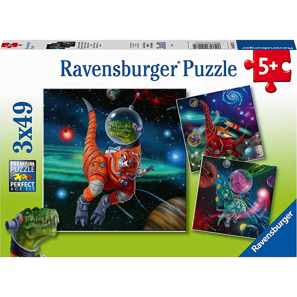 Ravensburger Puzzle 3in1 Dinosaurier im Weltraum - 49 Teile