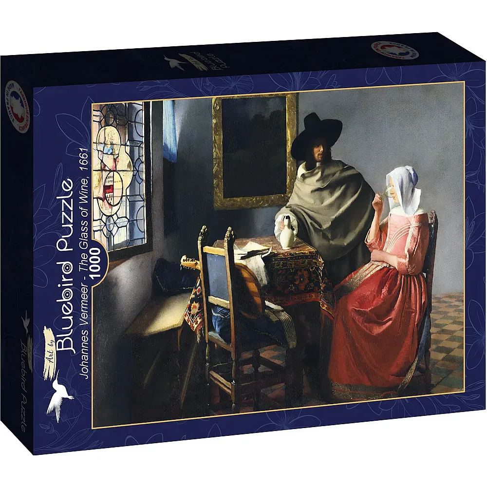 Bluebird Puzzle Johannes Vermeer The Glass of Wine, 1661 1000Teile