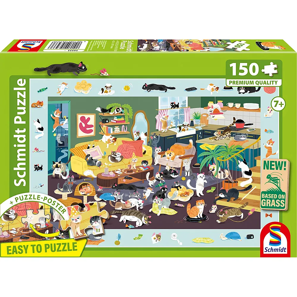 Schmidt Puzzle Lustiges Katzen-Gewimmel - 150 Teile