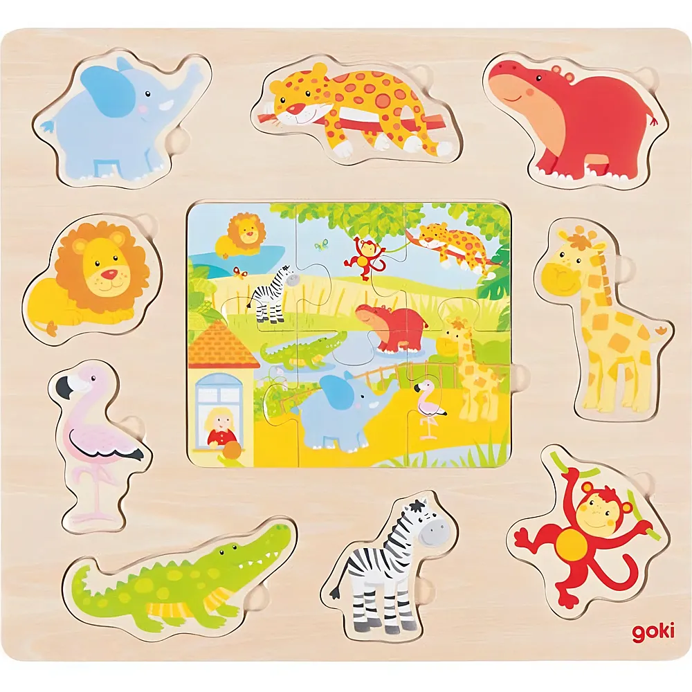 Goki Puzzle Zootiere 15Teile