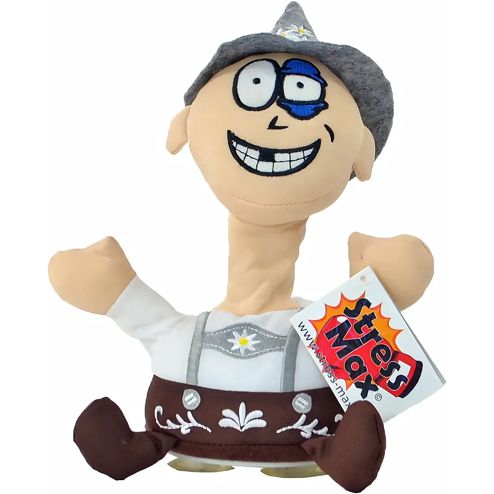 K�gler Stoffpuppe Stress - Max, Seppl mit Aufdruck - 27 cm