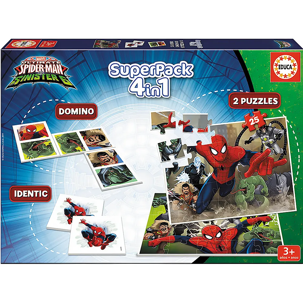 Educa Spiele SuperPack 4 in1 spiderman | Spielesammlungen